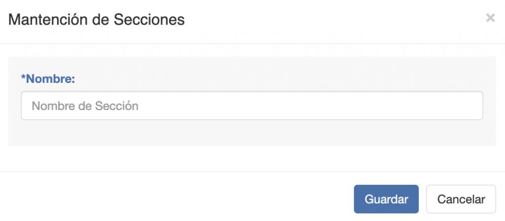 Crear una Sección